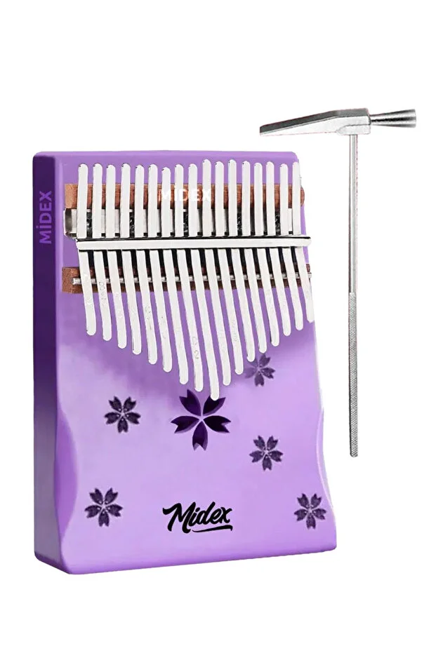 KLX-870 Mor Renk Yüksek Kaliteli Ahşap Kalimba 17 Tuşlu Full Set